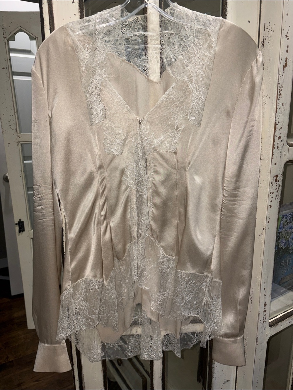 Gorgeous Philosophy DI Alberta Feretti Silk Lace-Trim Women's Blouse/Jacket